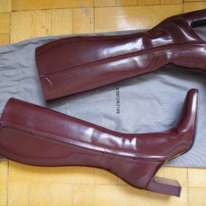 Balenciaga high boots in burgundy